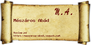 Mészáros Abád névjegykártya